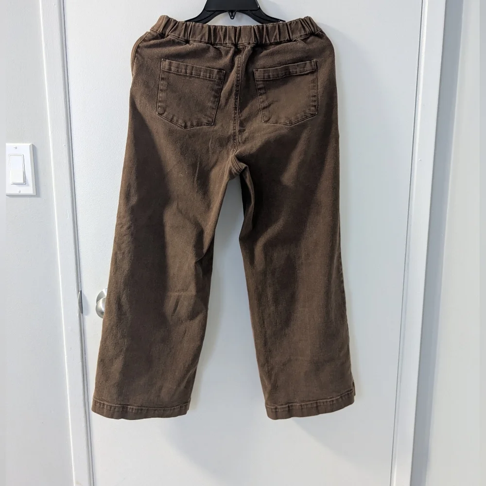 OAK + FORT Wide Leg Brown Jeans - medium 98% cotton - Picture 3 of 11